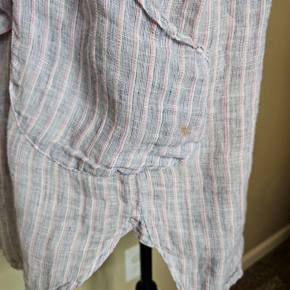 CP Shades Linen Striped Teton Tunic Shirt Blue Pink White Size‎ XS - Picture 4 of 10
